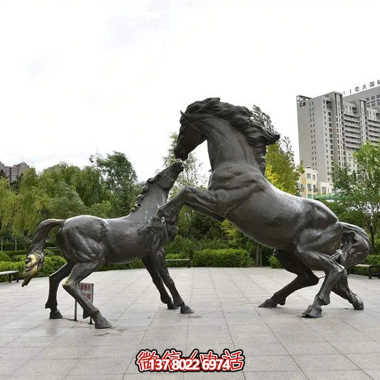 戶外廣場擺放純銅鑄造馬景觀動(dòng)物雕塑