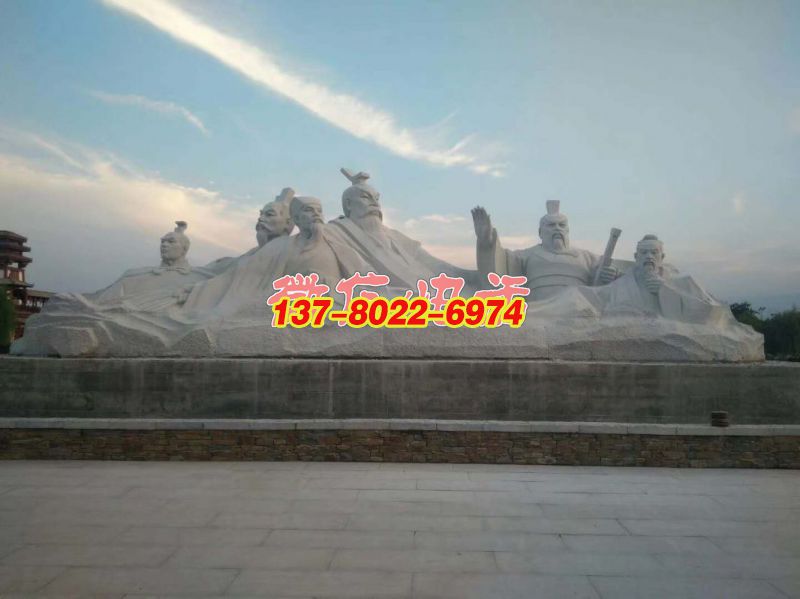 漢白玉大型景觀(guān)人物雕塑項(xiàng)目—陜西寶雞 水城·三國(guó)小鎮(zhèn)人物群雕